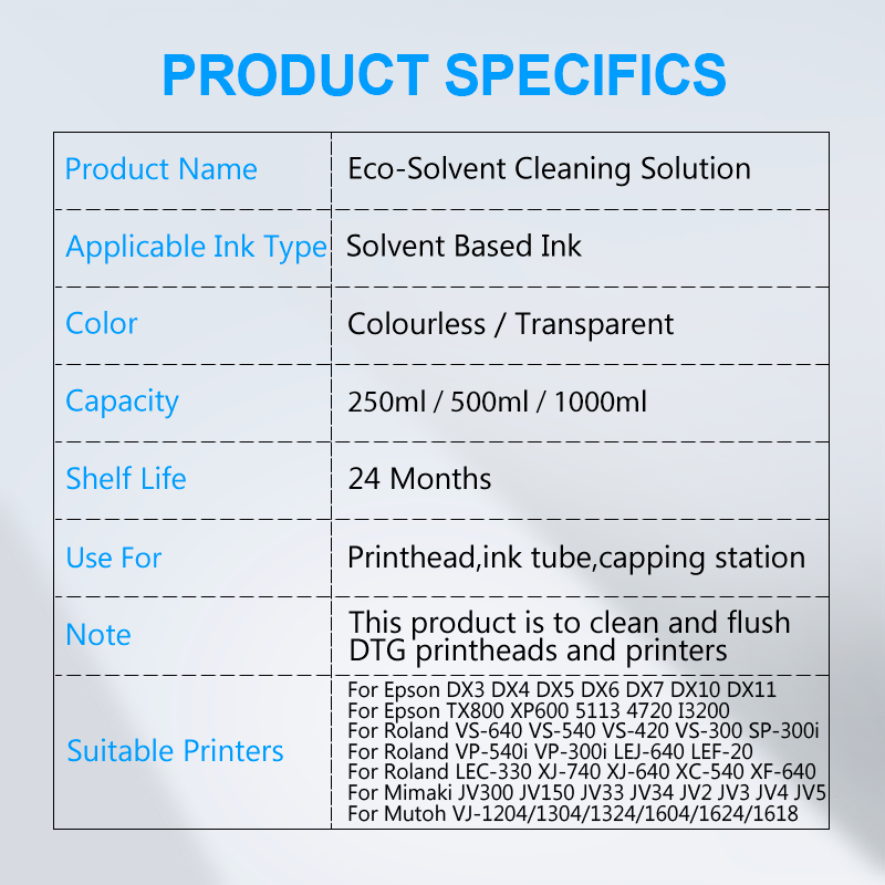 Eco-Solvent Ink Cleaning Solut - Print Head Cleaning Kit recension och pris