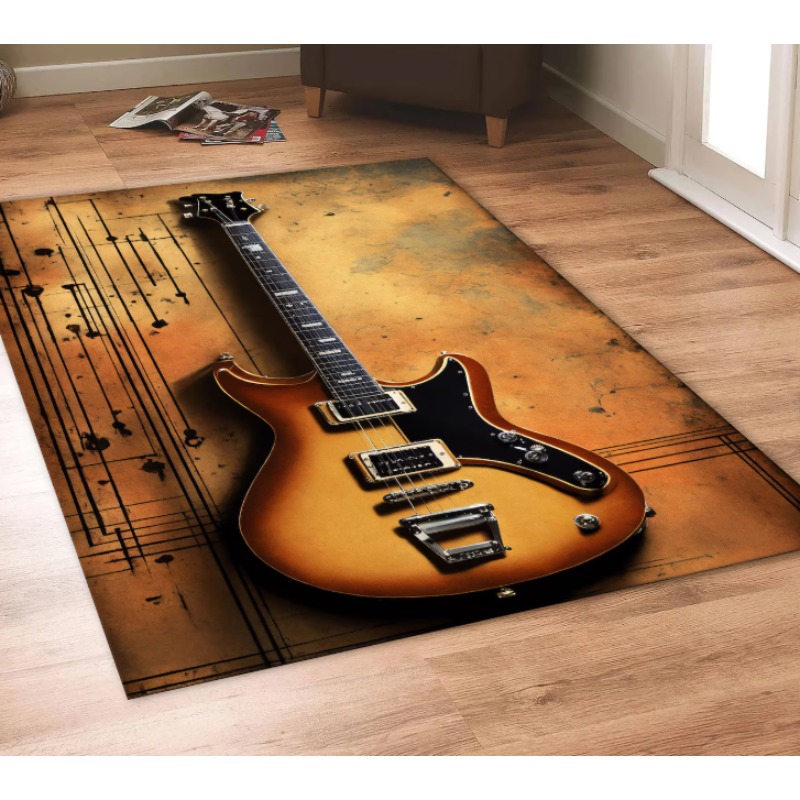 Guitar Print Music Theme Rug M - Commercial Printing Icon recension och pris