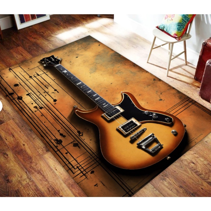 Guitar Print Music Theme Rug M - Commercial Printing Icon recension och pris