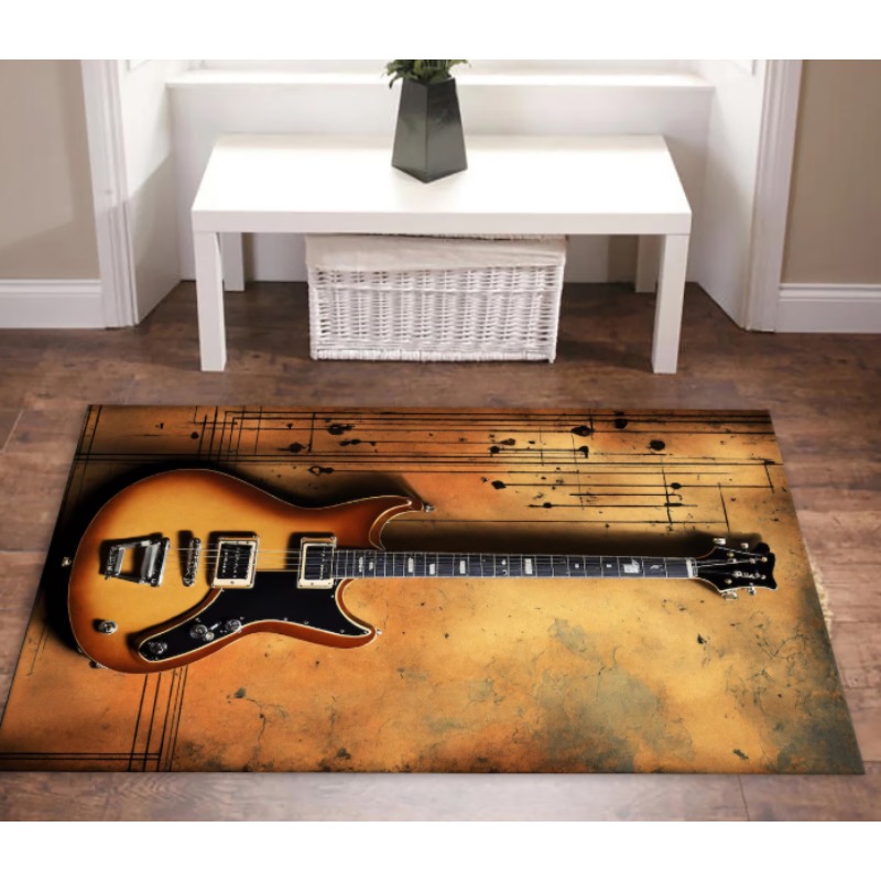 Guitar Print Music Theme Rug M - Commercial Printing Icon recension och pris