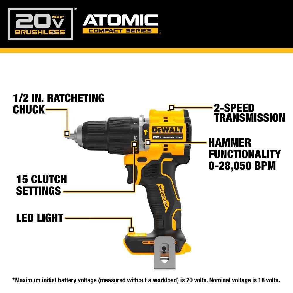 DEWALT DCD799 ATOMIC 20V MAX*  - Dewalt Drill Atomic 20V recension och pris